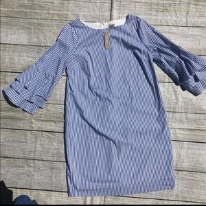 Talbots blue & white pin stripe dress size 2 NWT